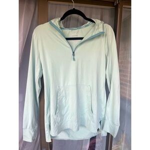 Mint Green Long Sleeve LL Bean Quarter Zip, Size S